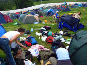 packing tents up