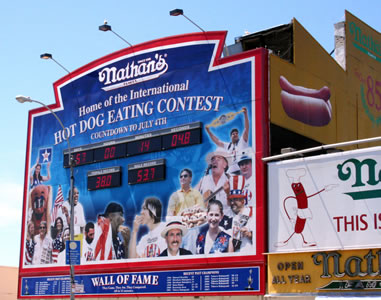 Hot Dog Eating Competition Sign Coney Island Beach