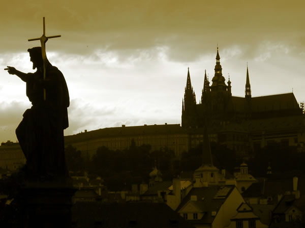 charles bridge sepia